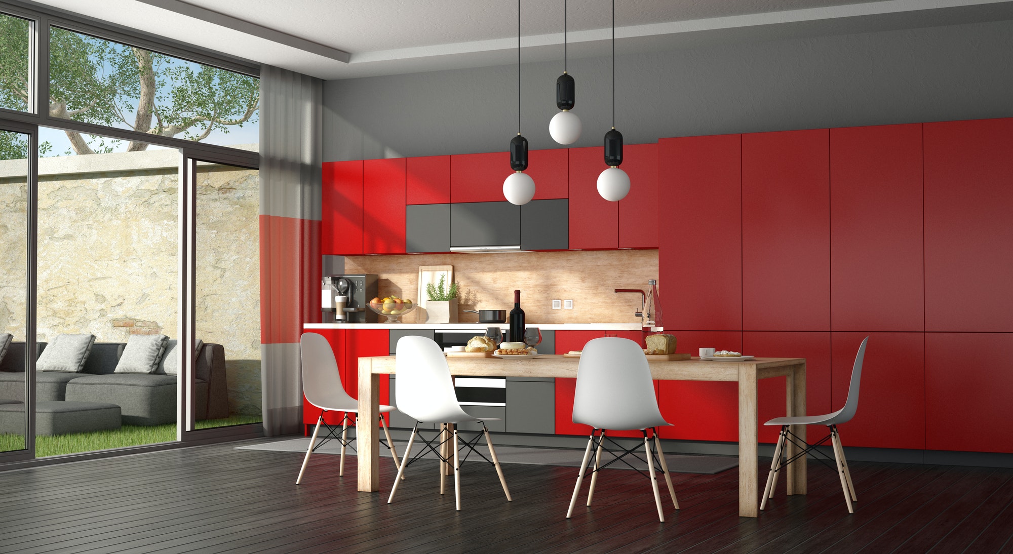 Servicios Reformas hogar reformas integrales Cocina moderna negra y roja
